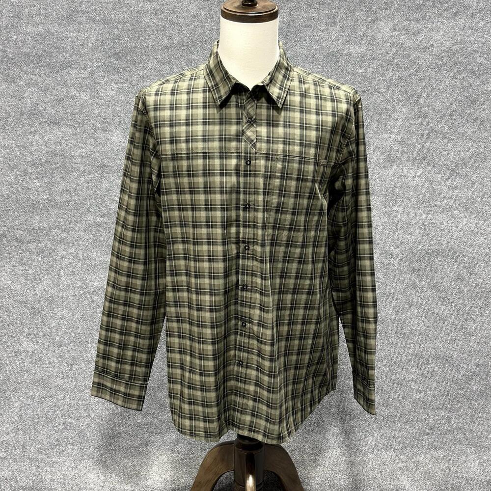 5.11 Tactical Shirt Mens Large Green Plaid Long Sleeve Button Front Casual